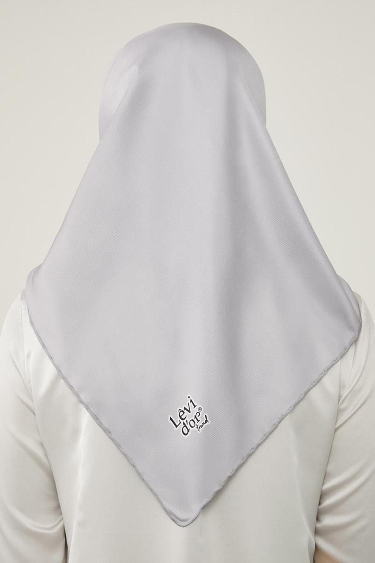 روسری خاکستری Twill Flat اورجینال Levidor