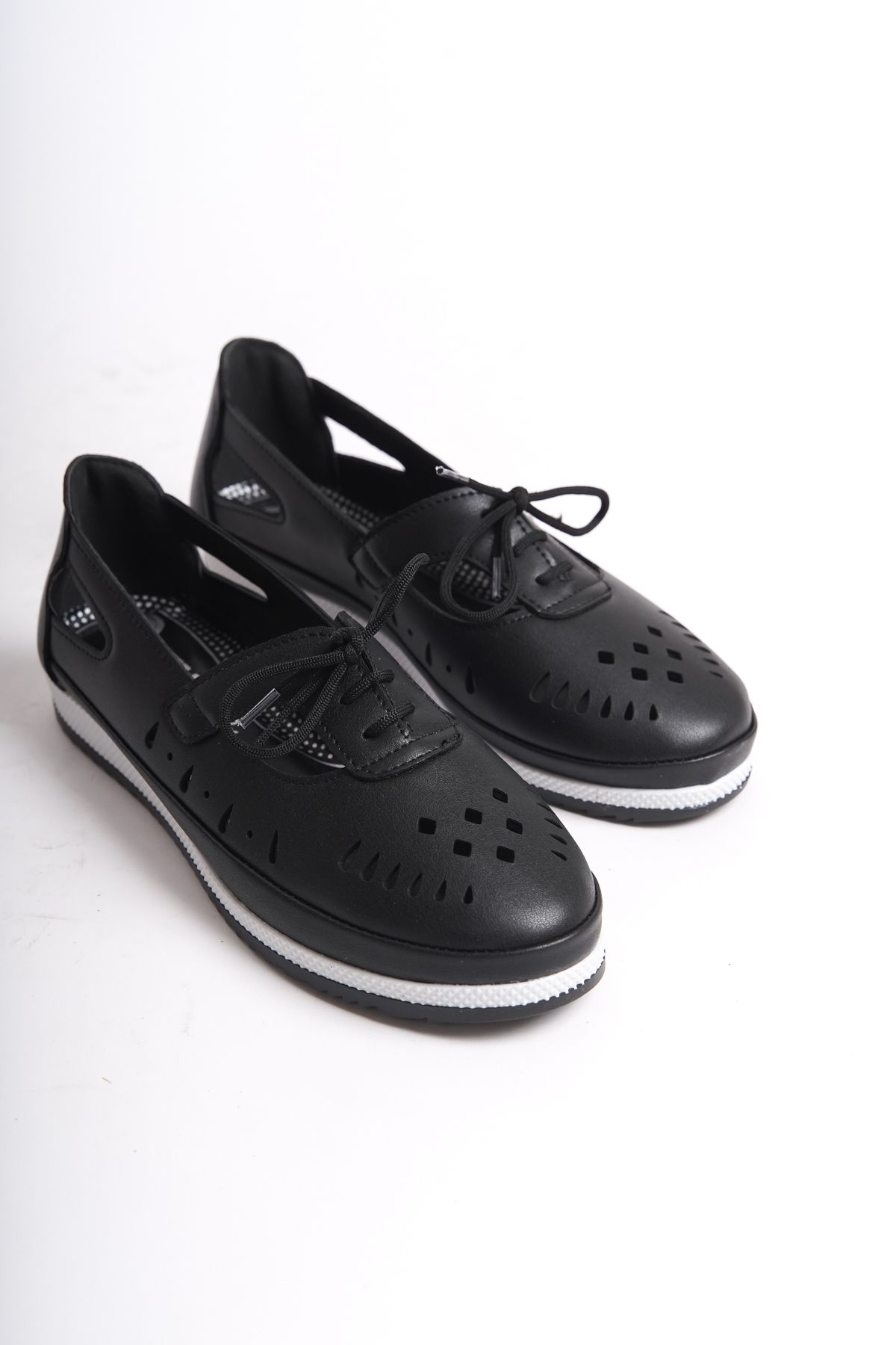 en7-Women's Black Ballerina Flats AYT105 4