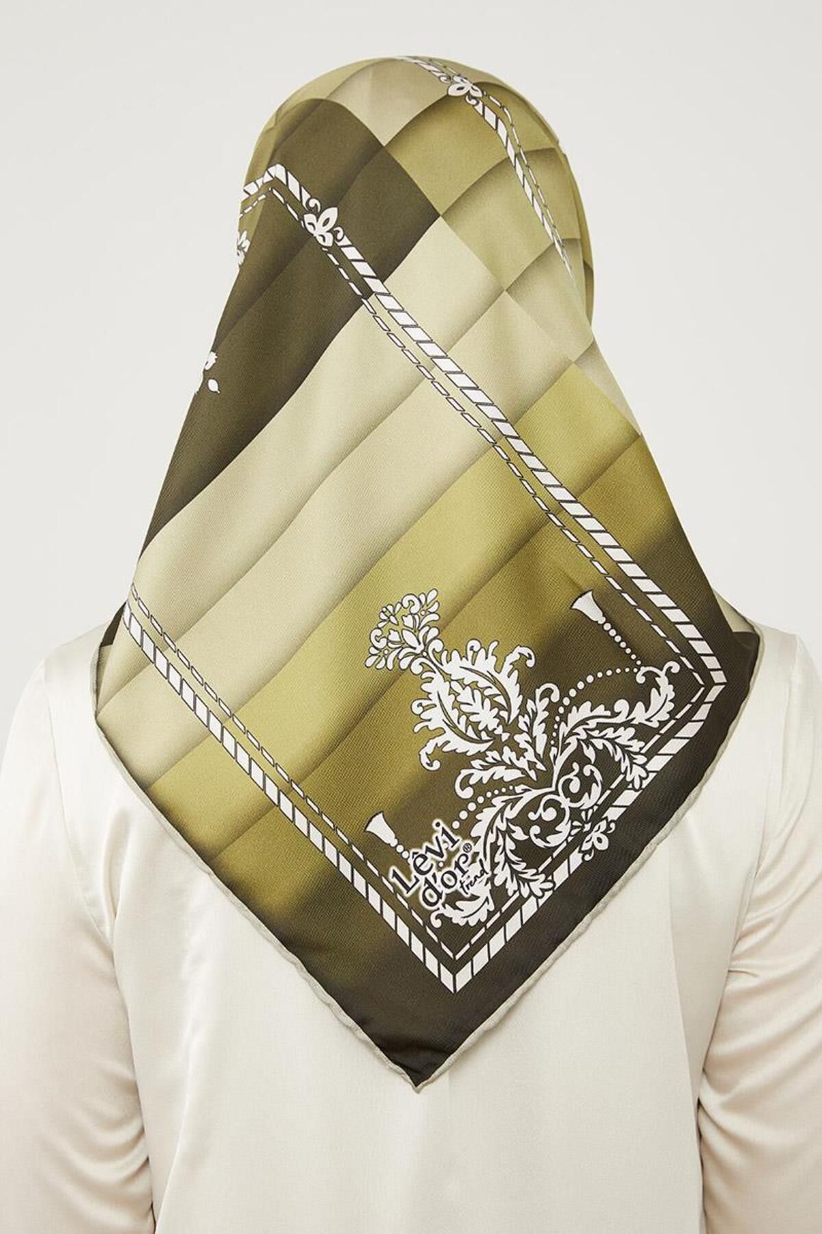 روسری سبز Twill Trend اورجینال Levidor