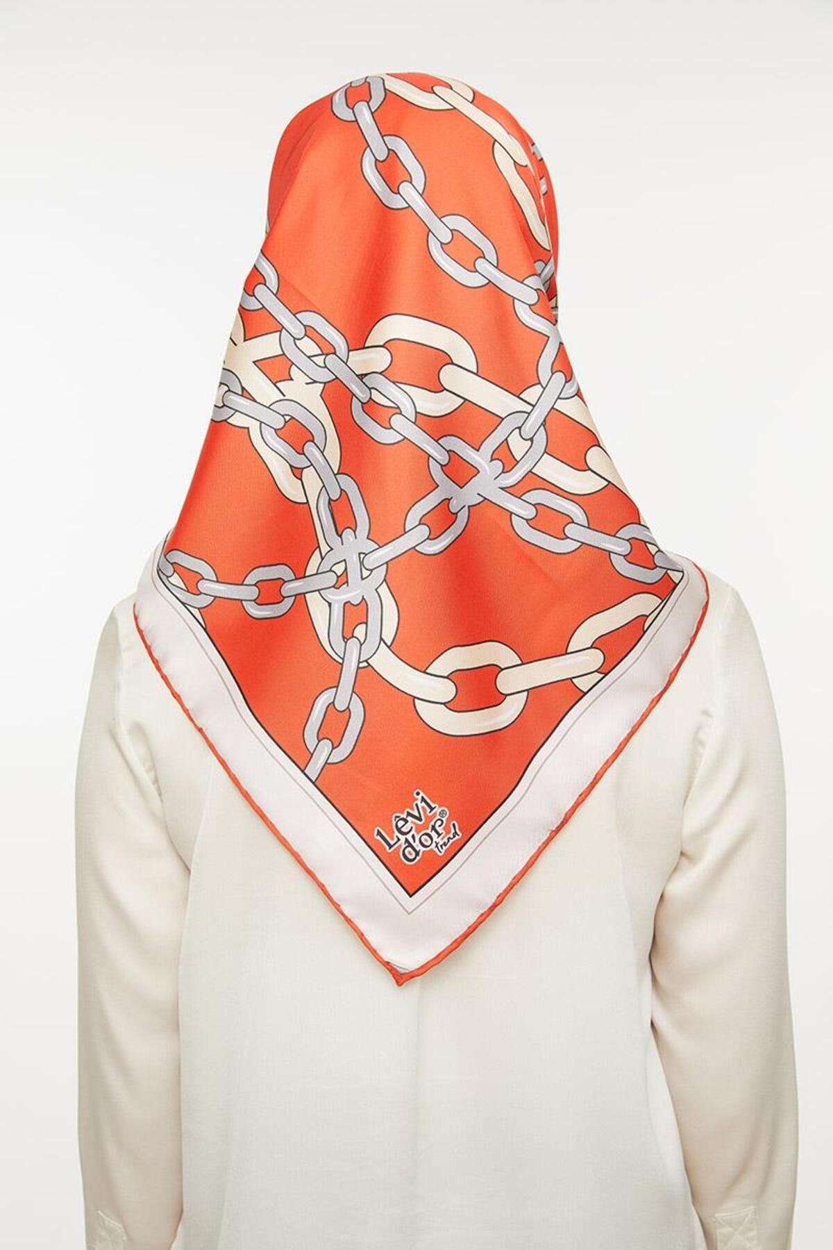 روسری صورتی Twill Trend اورجینال Levidor