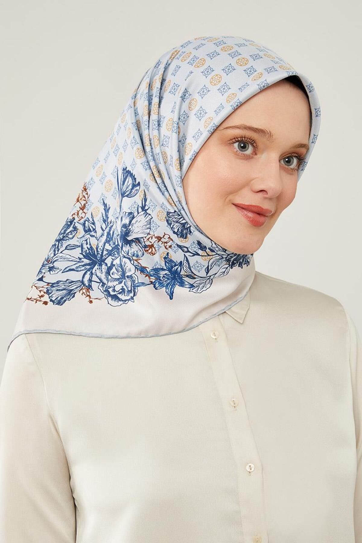روسری آبی Twill Trend اورجینال Levidor
