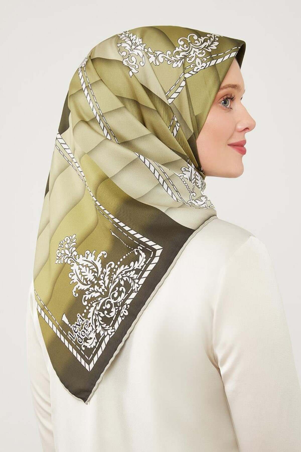 روسری سبز Twill Trend اورجینال Levidor