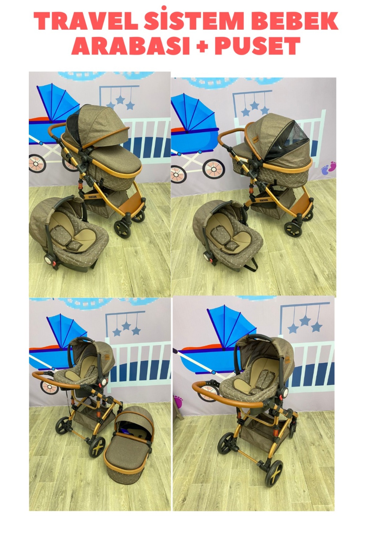 TURHAN BEBE Yeni Doğan Bebek Çeyiz Seti Bebek Arabası Puset Park Beşik Yürüteç Ana Dizi Oyun Halısı Baby Nest.. fotoğrafı 2 (önizleme)