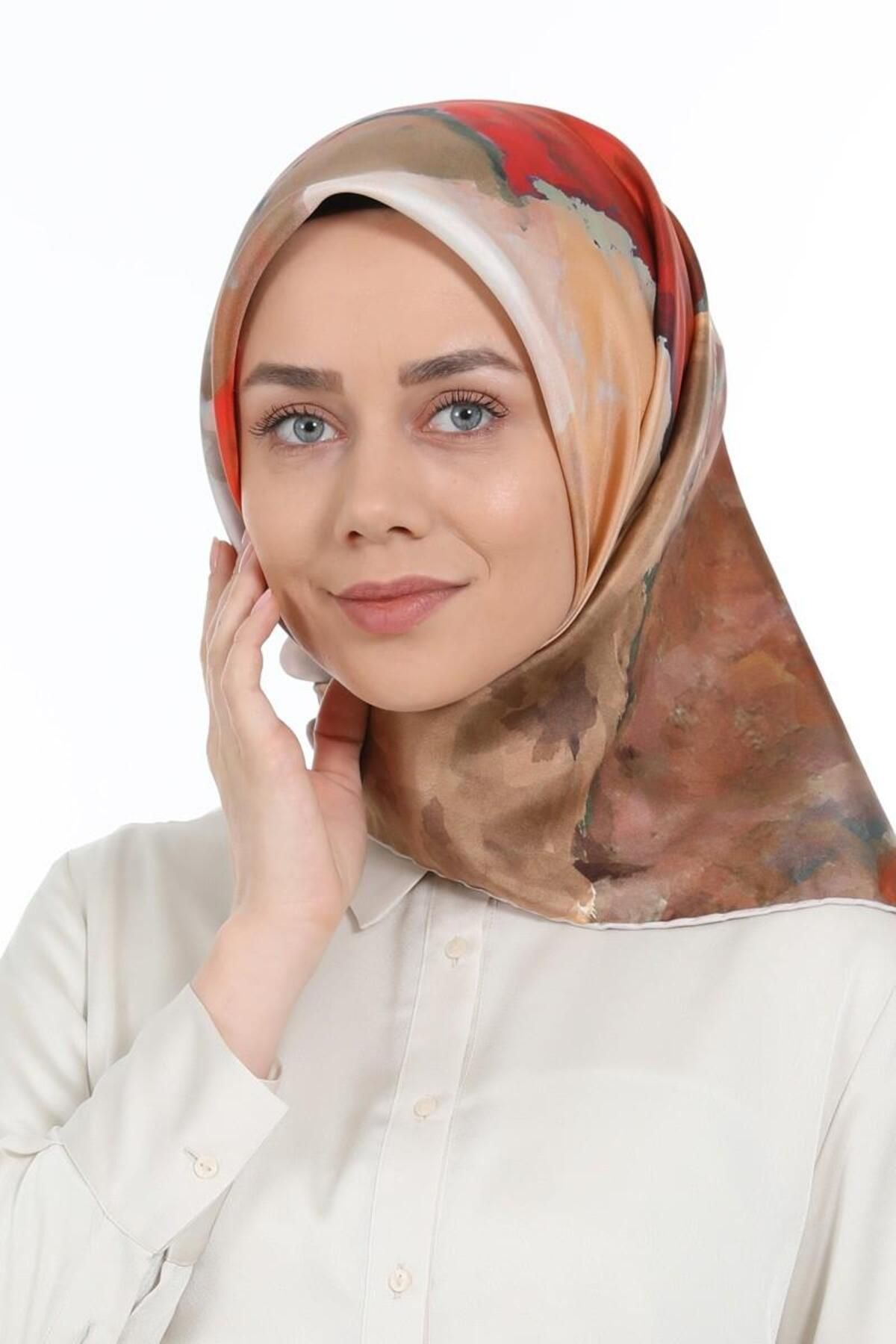 روسری چند رنگ IPEK خالص قهوه ای روشن Levidor
