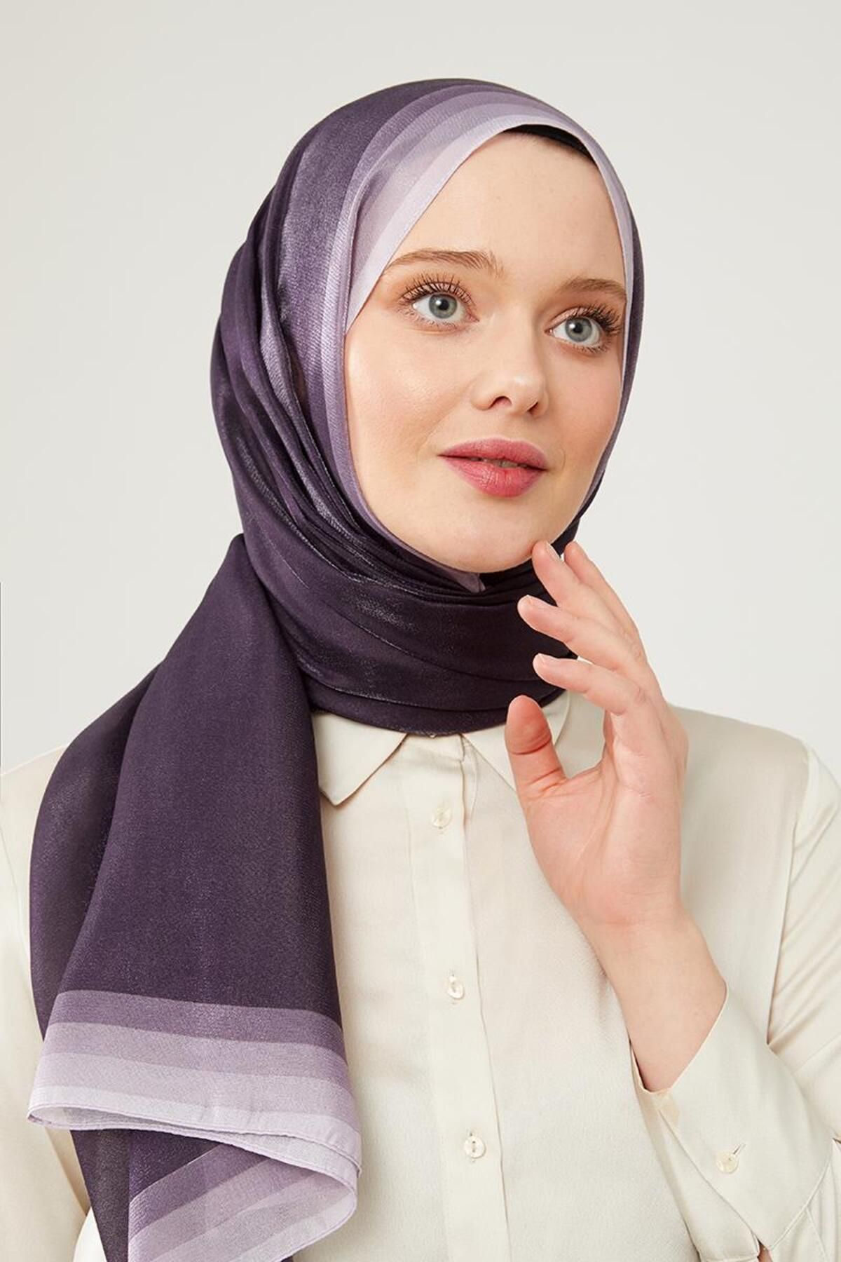 روسری بنفش شال کهربا انتقال رنگ Levidor