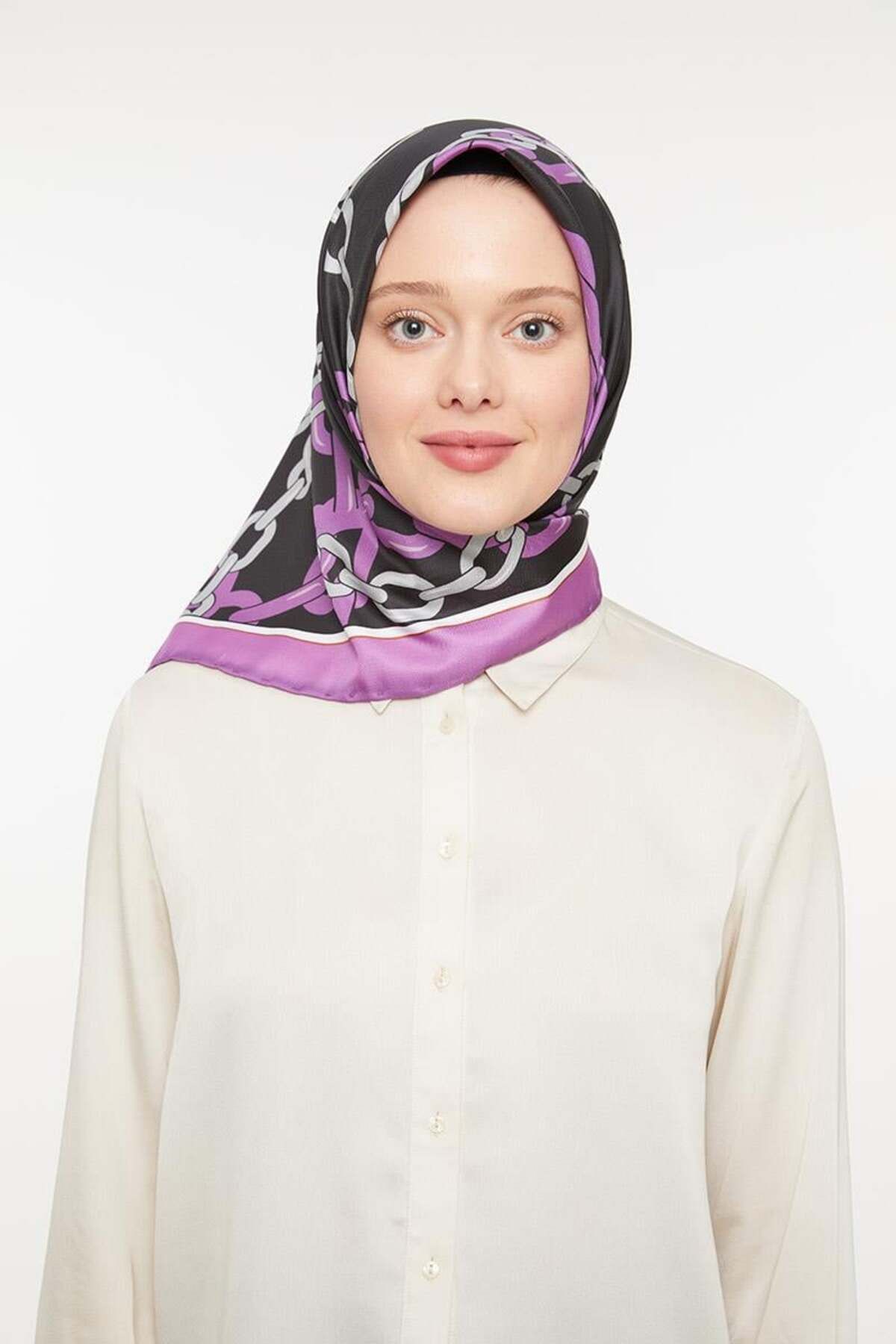 روسری بنفش Twill Trend Eflatun اورجینال Levidor