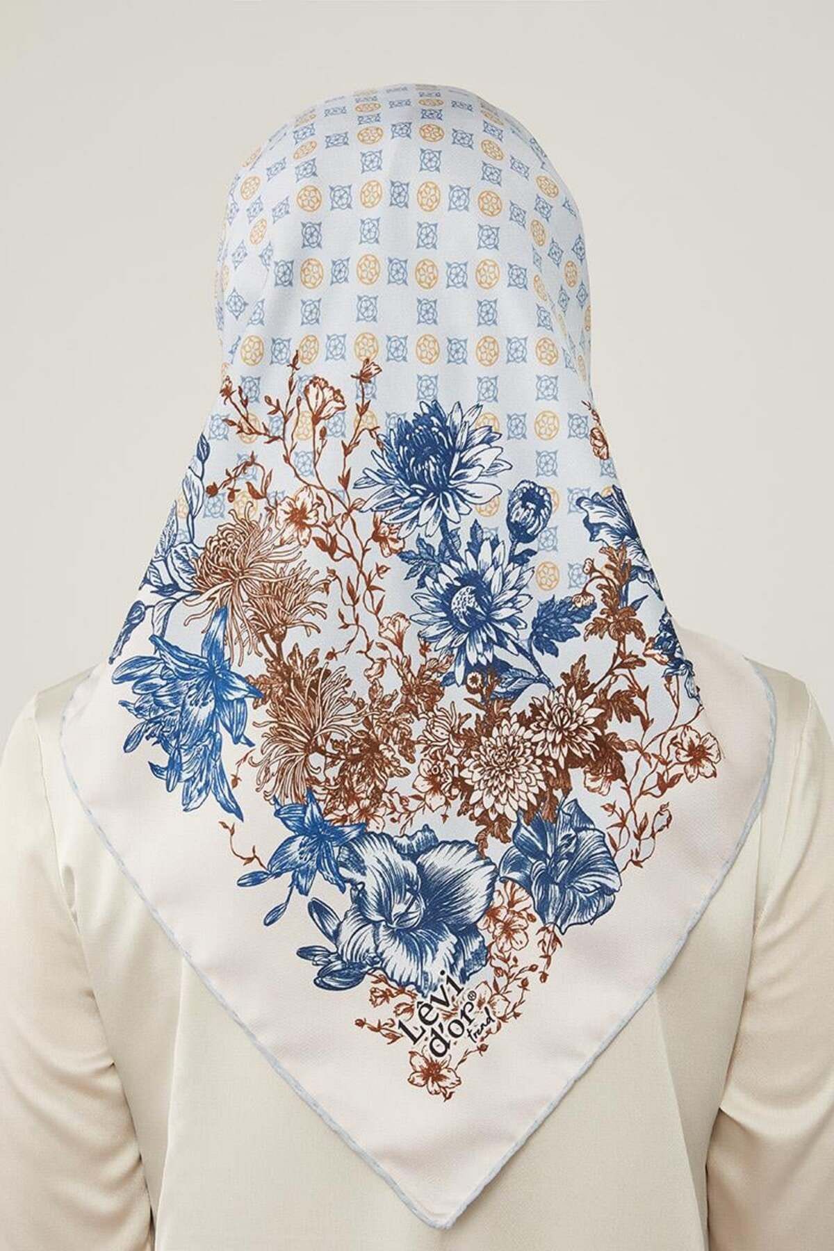 روسری آبی Twill Trend اورجینال Levidor