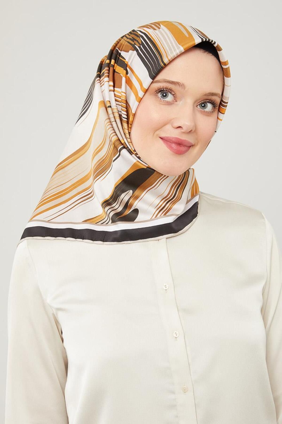 روسری مشکی Twill Trend الگوی راه سیاه Levidor