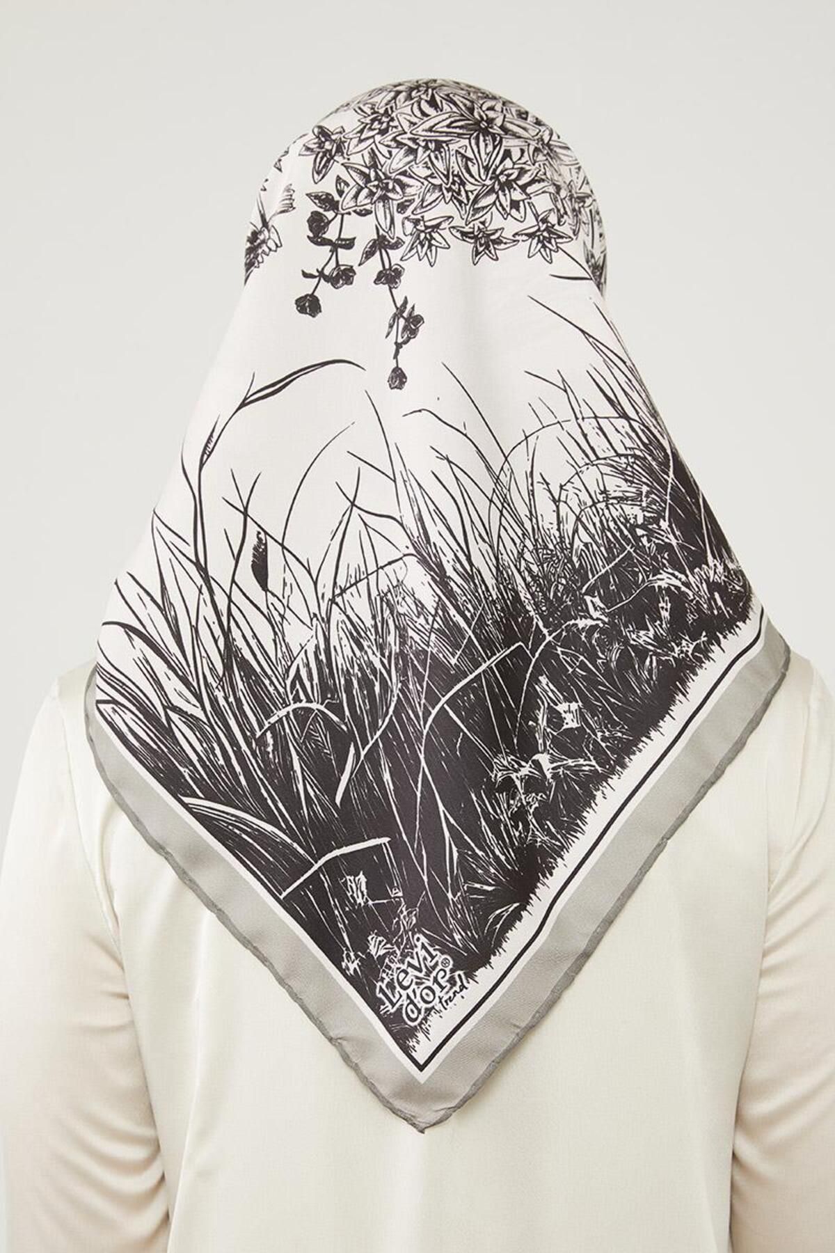 روسری مشکی Twill Trend الگوی سیاه Levidor