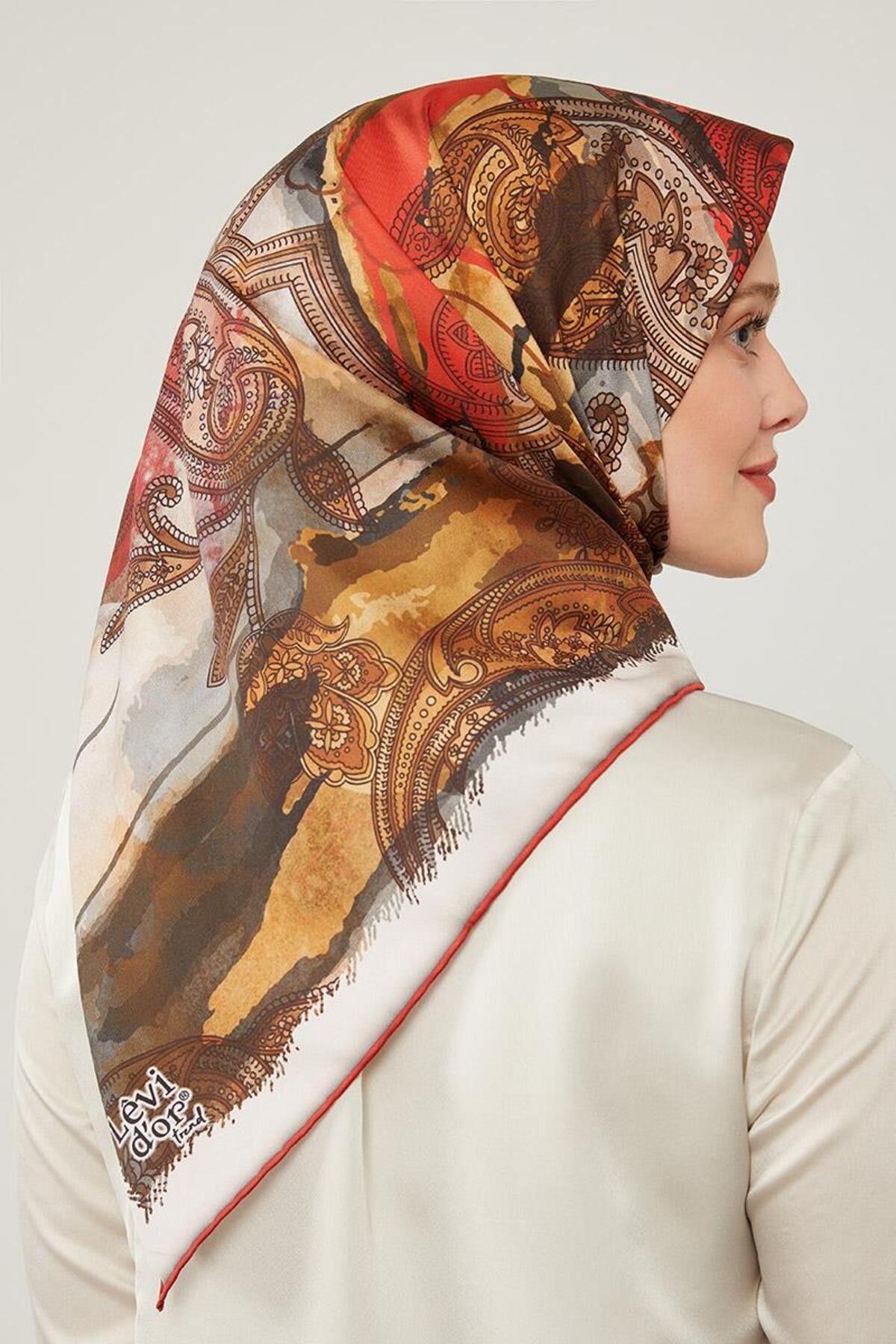 روسری قرمز Twill Trend Red Batik قومی Levidor