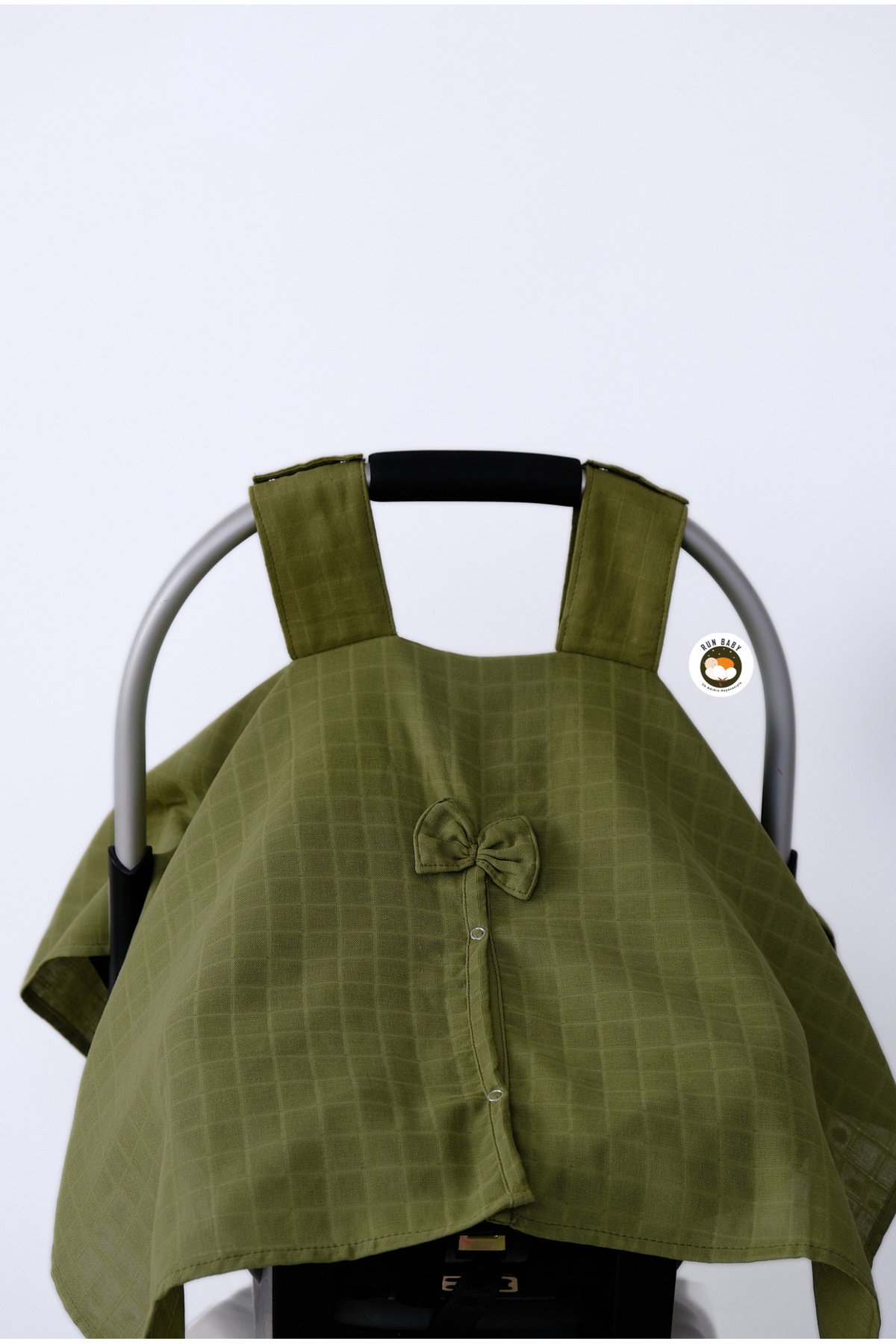 runbaby Run Baby Müslin Kumaş çıt Çıtlı Puset Örtüsü (YEŞİL) 75x100cm fotoğrafı 2 (önizleme)