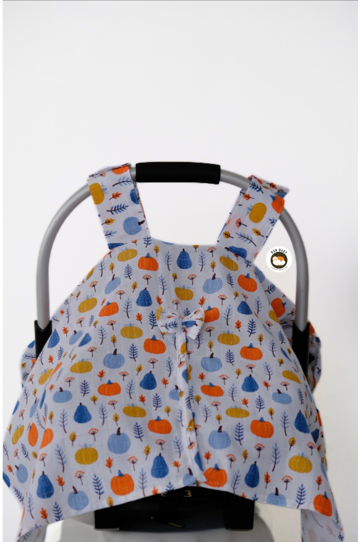 runbaby Run Baby Müslin Kumaş çıt Çıtlı Puset Örtüsü (BALKABAK) 75x100cm fotoğrafı 2 (önizleme)