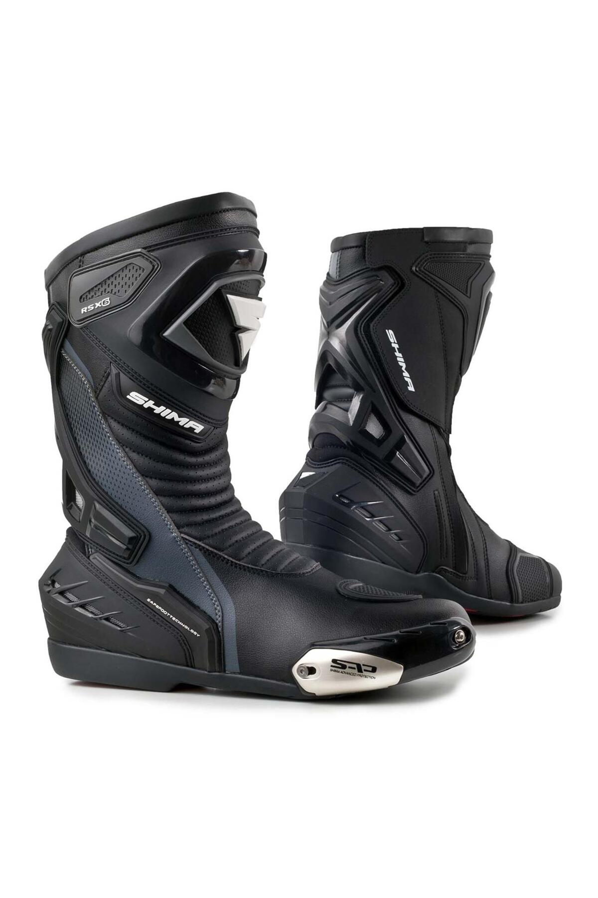 Bottes Moto SHIMA RSX-6 Homme - Cuir Renforcé, Semelle Antidérapante, Protection Cheville/Pied - Conduite Sportive