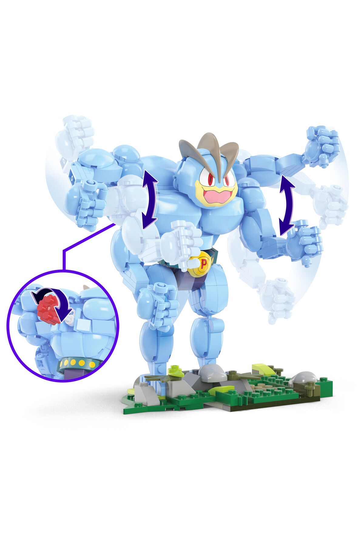 Pokemon-Action Figure Building Toys, Machamp with 401 Pieces, 1 Poseable Character with Full Articulation 3
