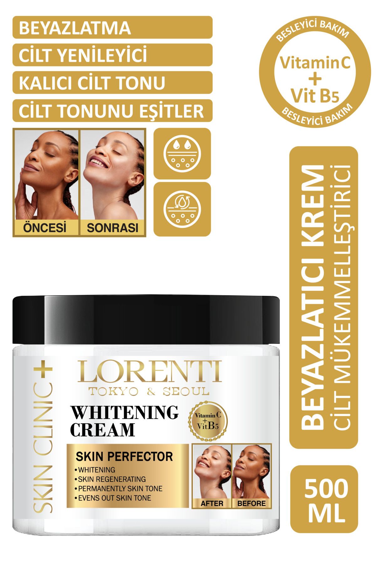 LORENTİ-500 ml Cream Color Tone Equalizer - Whitening and Brightening 1