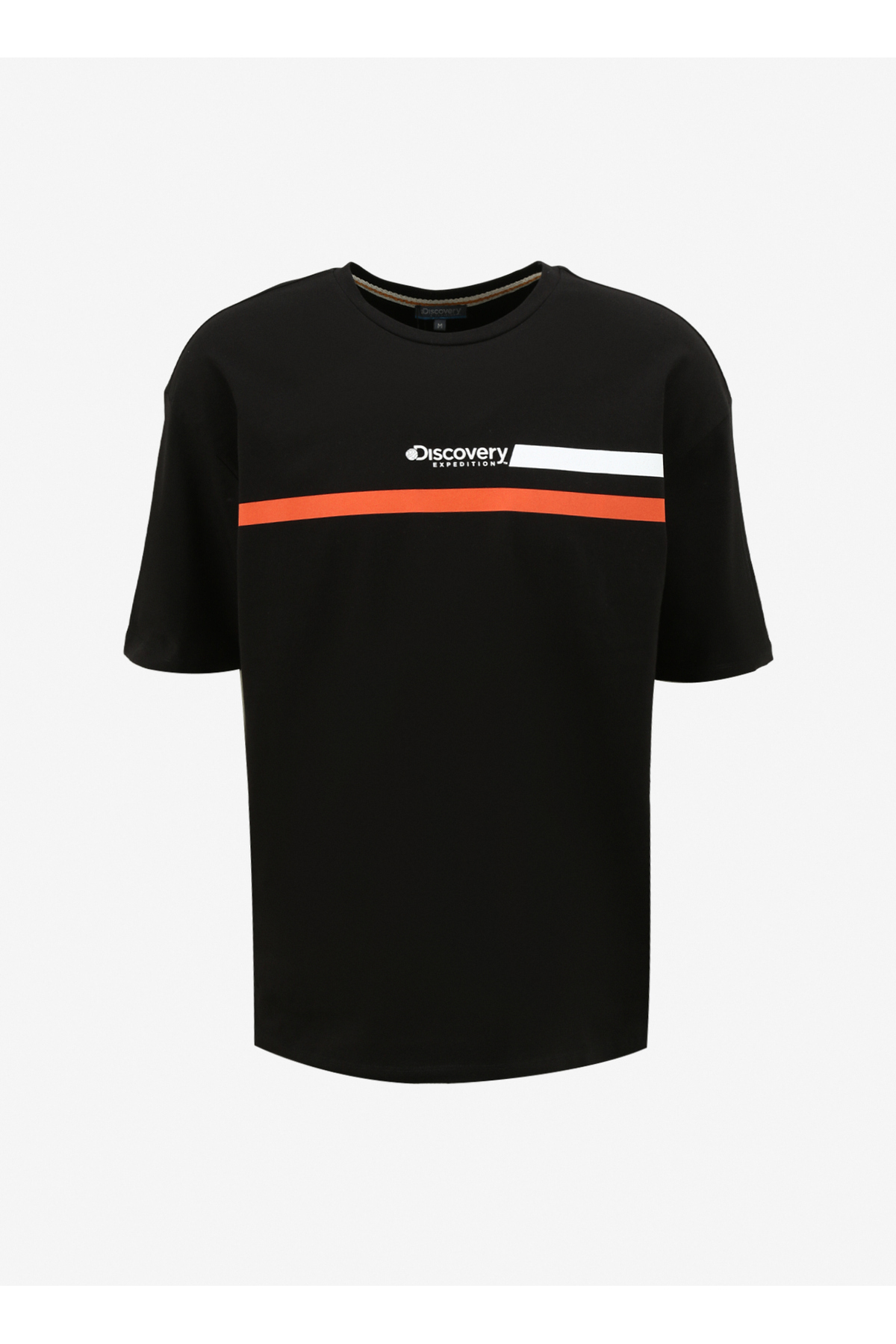 دیسکاوری اکسپدیشن تی شرت مردانه مشکی یقه گرد گشاد طرح دار D4SM-TST3254