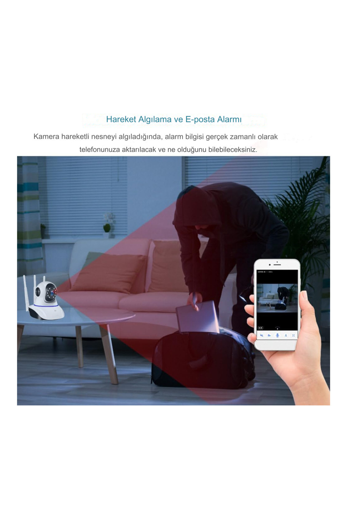 qasul Yapay Zekalı Hareket Takip Sensörlü Sesli Canlı İzlenebilen Bebek ,Bakıcı,Ev,Ofis Güvenlik Kamerası fotoğrafı 5 (önizleme)