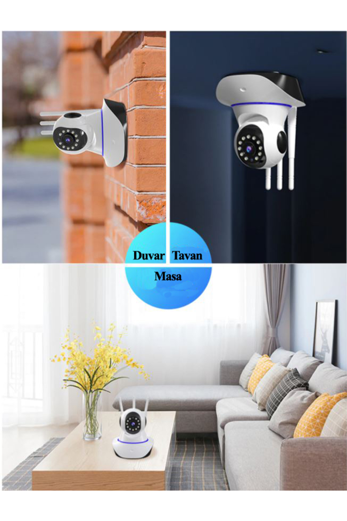 qasul Yapay Zekalı Hareket Takip Sensörlü Sesli Canlı İzlenebilen Bebek ,Bakıcı,Ev,Ofis Güvenlik Kamerası fotoğrafı 3 (önizleme)