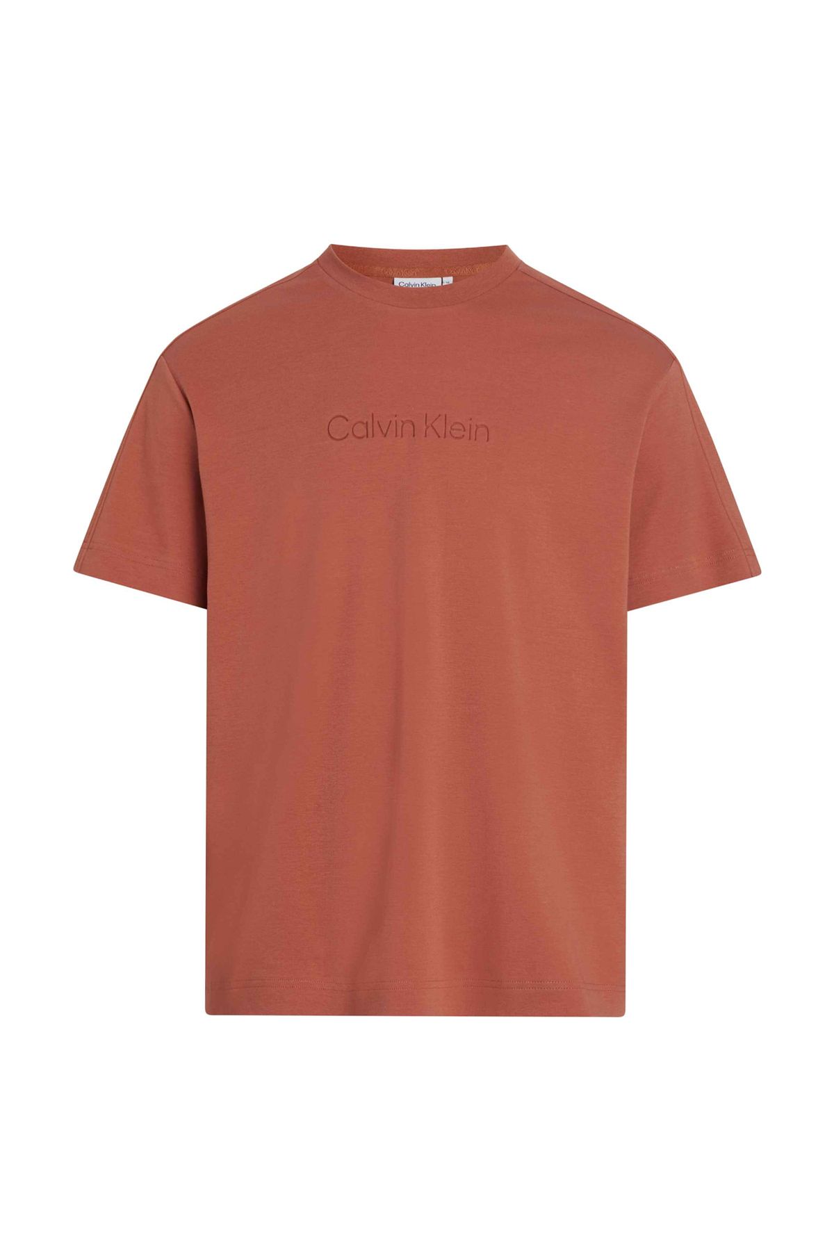 تی شرت نارنجی مردانه یقه دوچرخه K10K112747S0B Calvin Klein