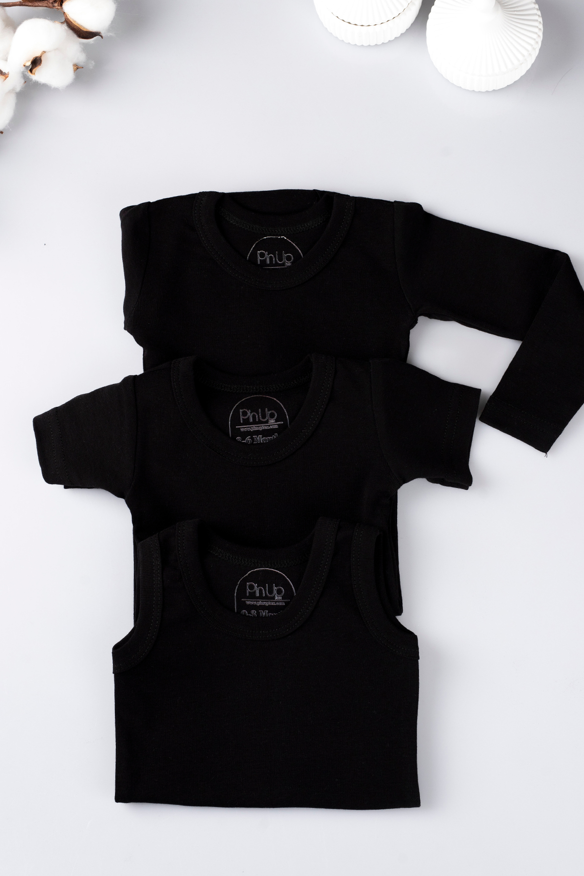 بادی نوزادی پسرانه – دخترانه مشکی PİNUPTEX | PİNBEBEKZIBIN3LÜ اورجینال - تصویر 2