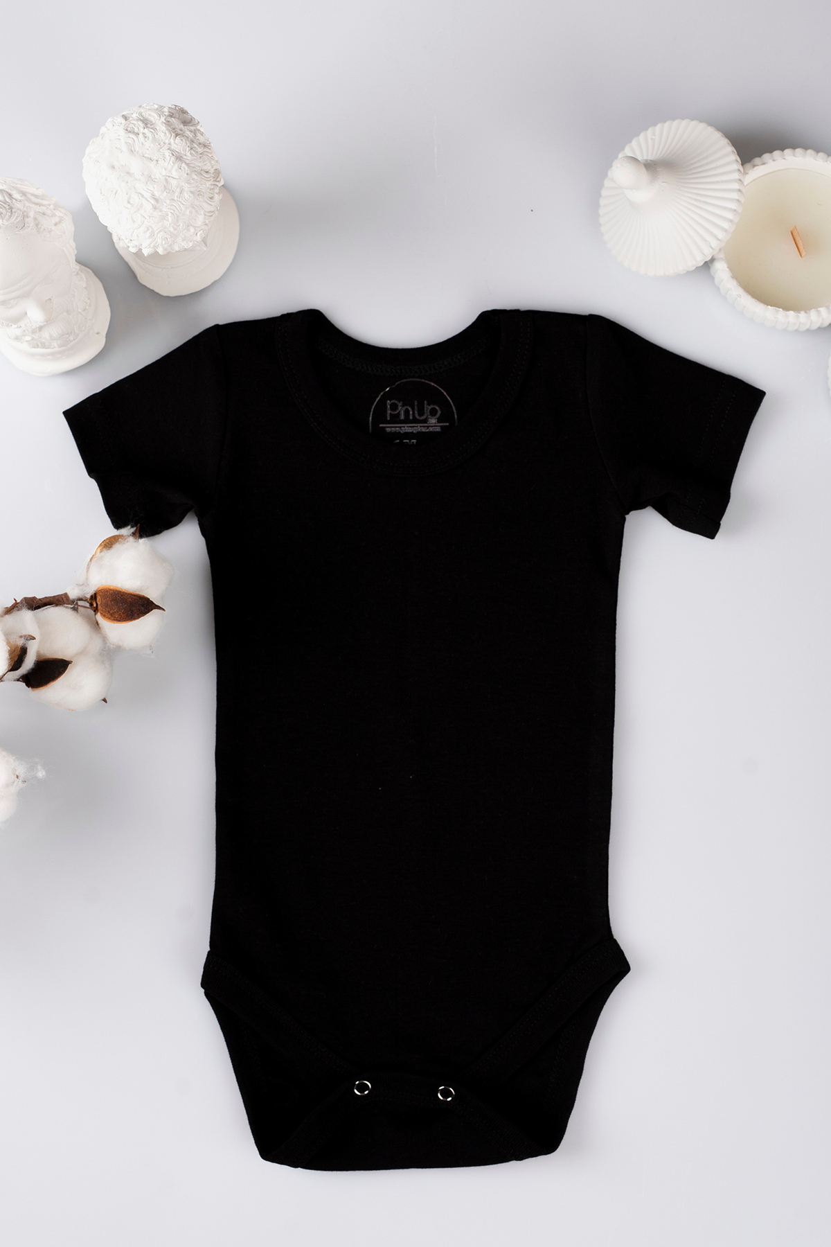 بادی نوزادی پسرانه – دخترانه مشکی PİNUPTEX | PİNBEBEKZIBIN3LÜ اورجینال - تصویر 4