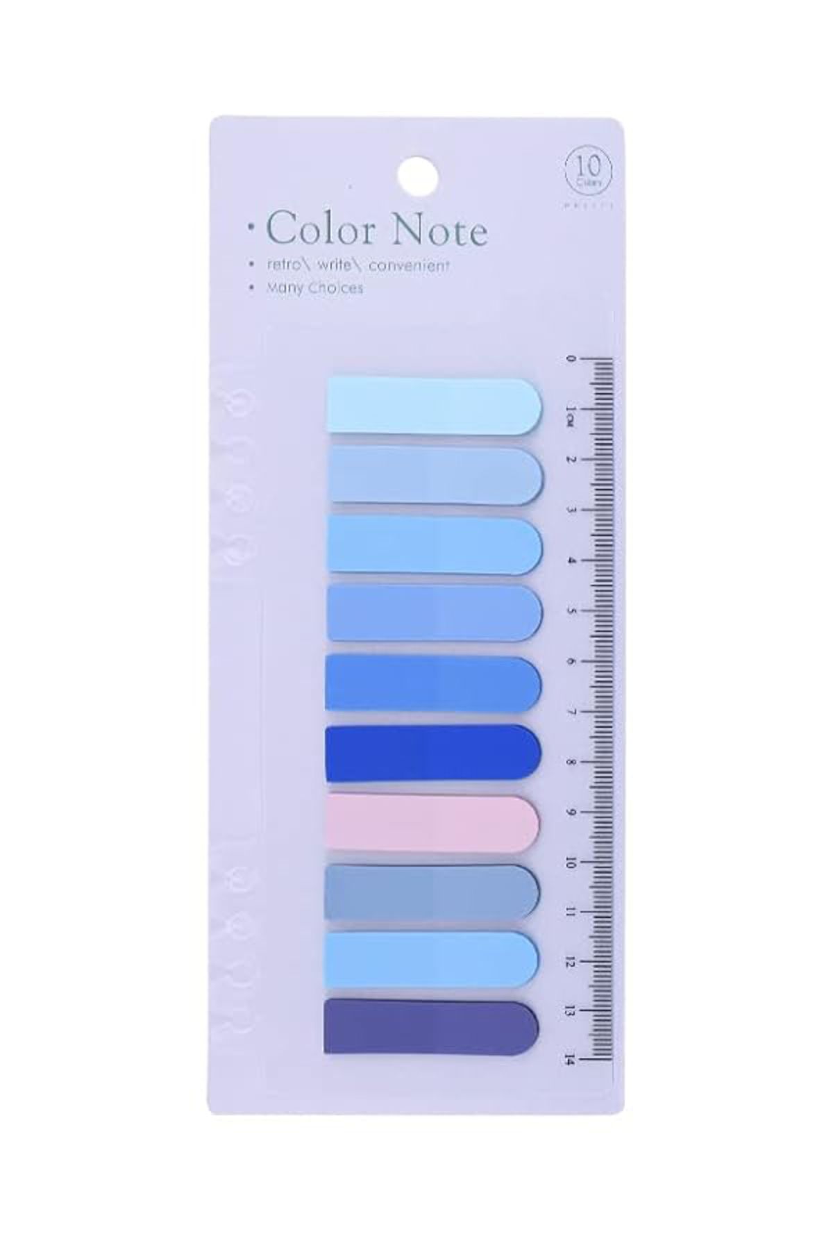 ACUTO-10 Color Soft Post-it Ruled Blue Tones Round Transparent Pet Index Sticker Sticky Note 4