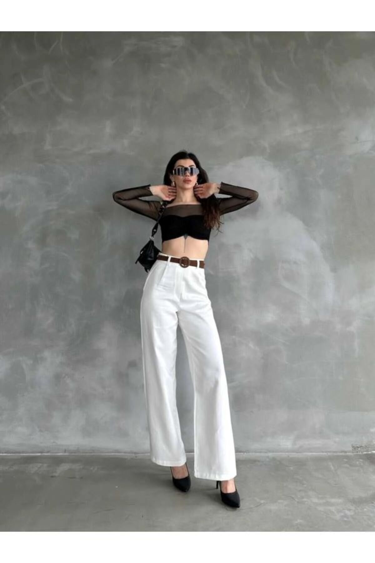 vadori-Pantaloni de in trend de vară pentru femei, cu centură în talie 3