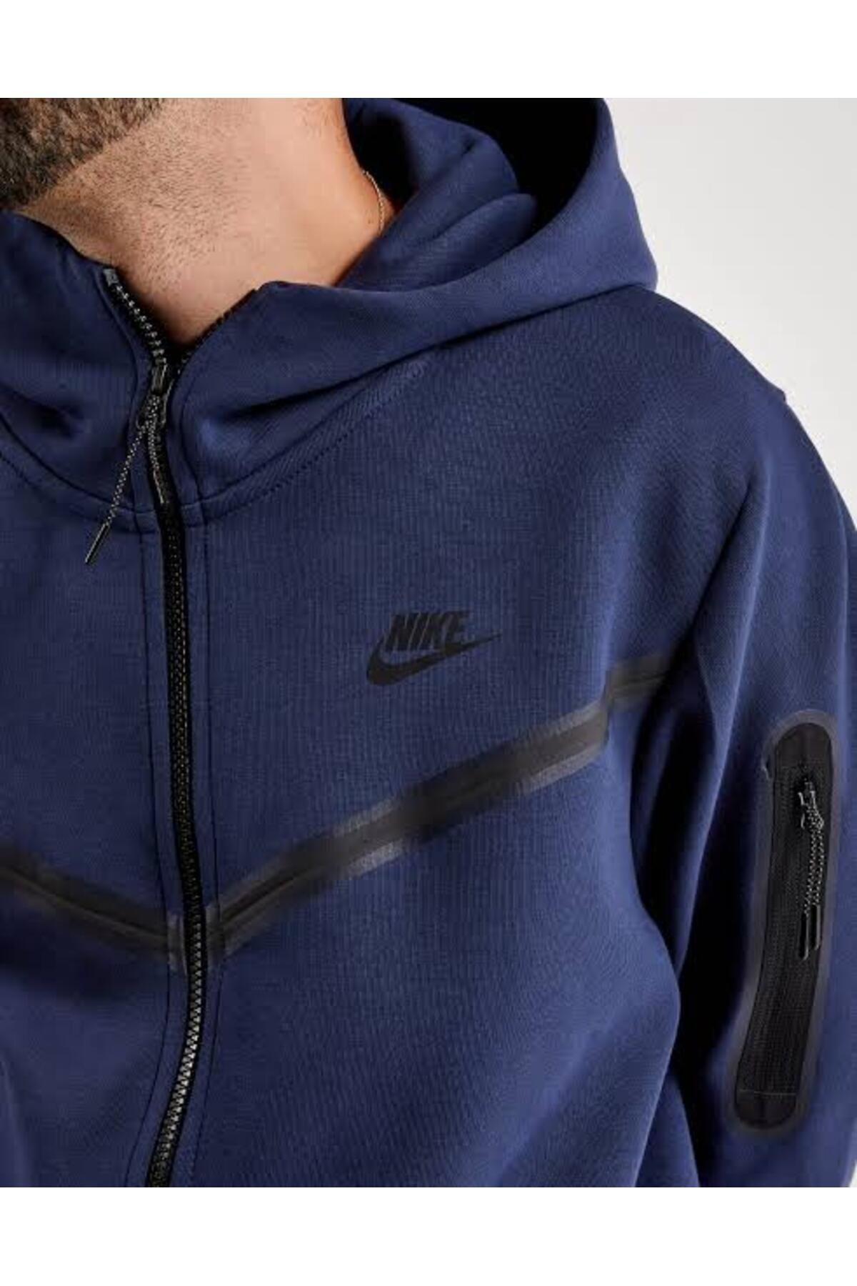 Nike tech fleece hoodie navy blue hotsell