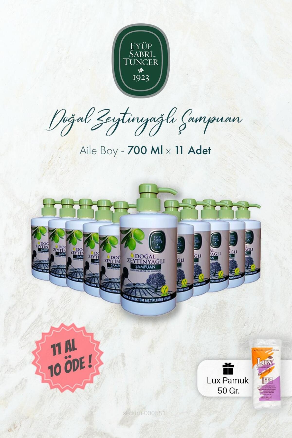 شامپو روغن زیتون طبیعی BUY 11 PAY 10 700 ml و پنبه Eyüp Sabri Tuncer