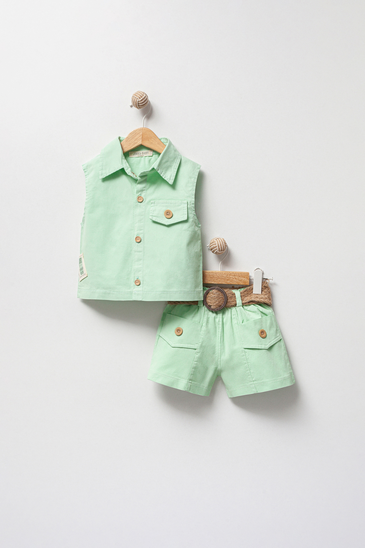 Jikko Baby Pocket Detailed 2-Piece Shorts Set 3501- Trendyol