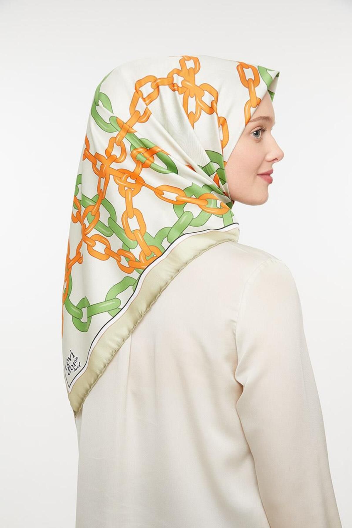 روسری سبز Twill Trend Green بادام زمینی Levidor