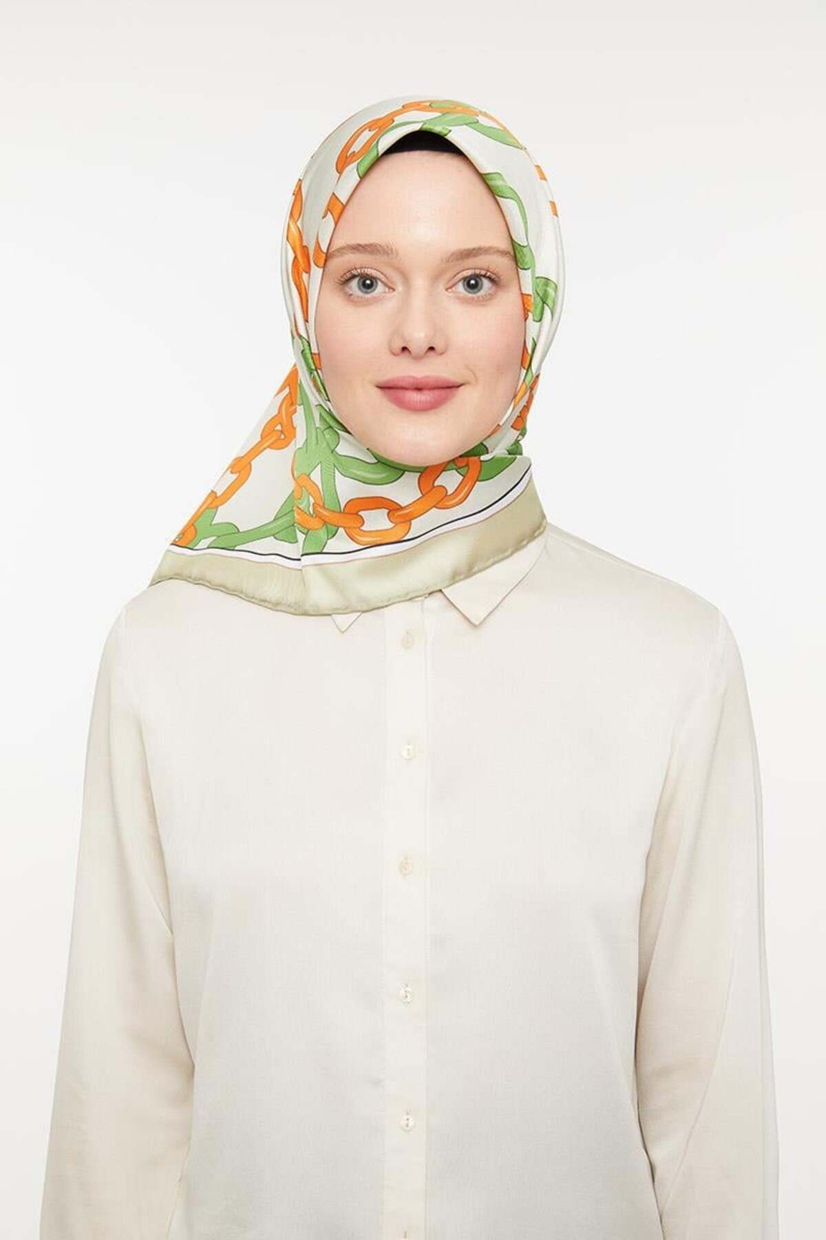 روسری سبز Twill Trend Green بادام زمینی Levidor
