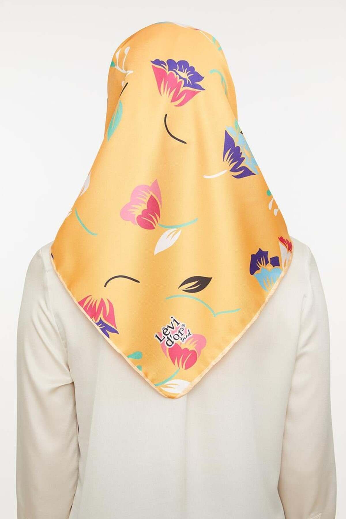 روسری زرد Twill Trend اورجینال Levidor