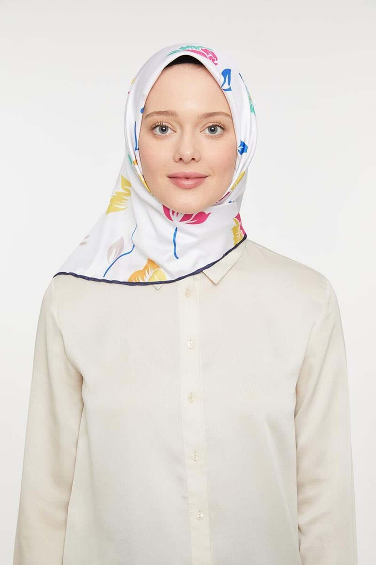 روسری آبی Twill Trend Saks اورجینال Levidor
