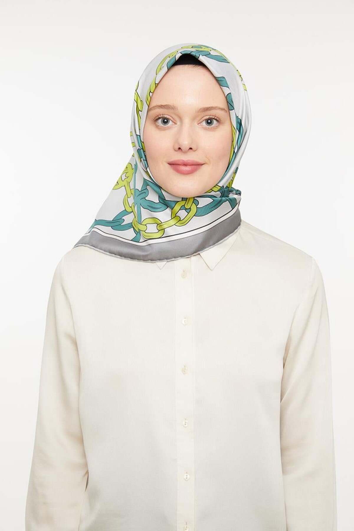 روسری خاکستری Twill Trend Light اورجینال Levidor