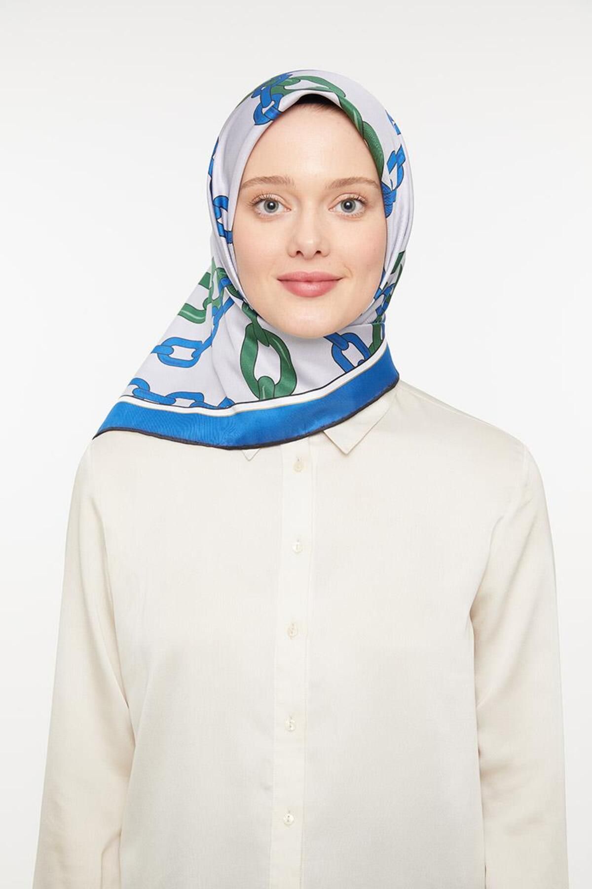 روسری آبی Twill Trend Saks اورجینال Levidor