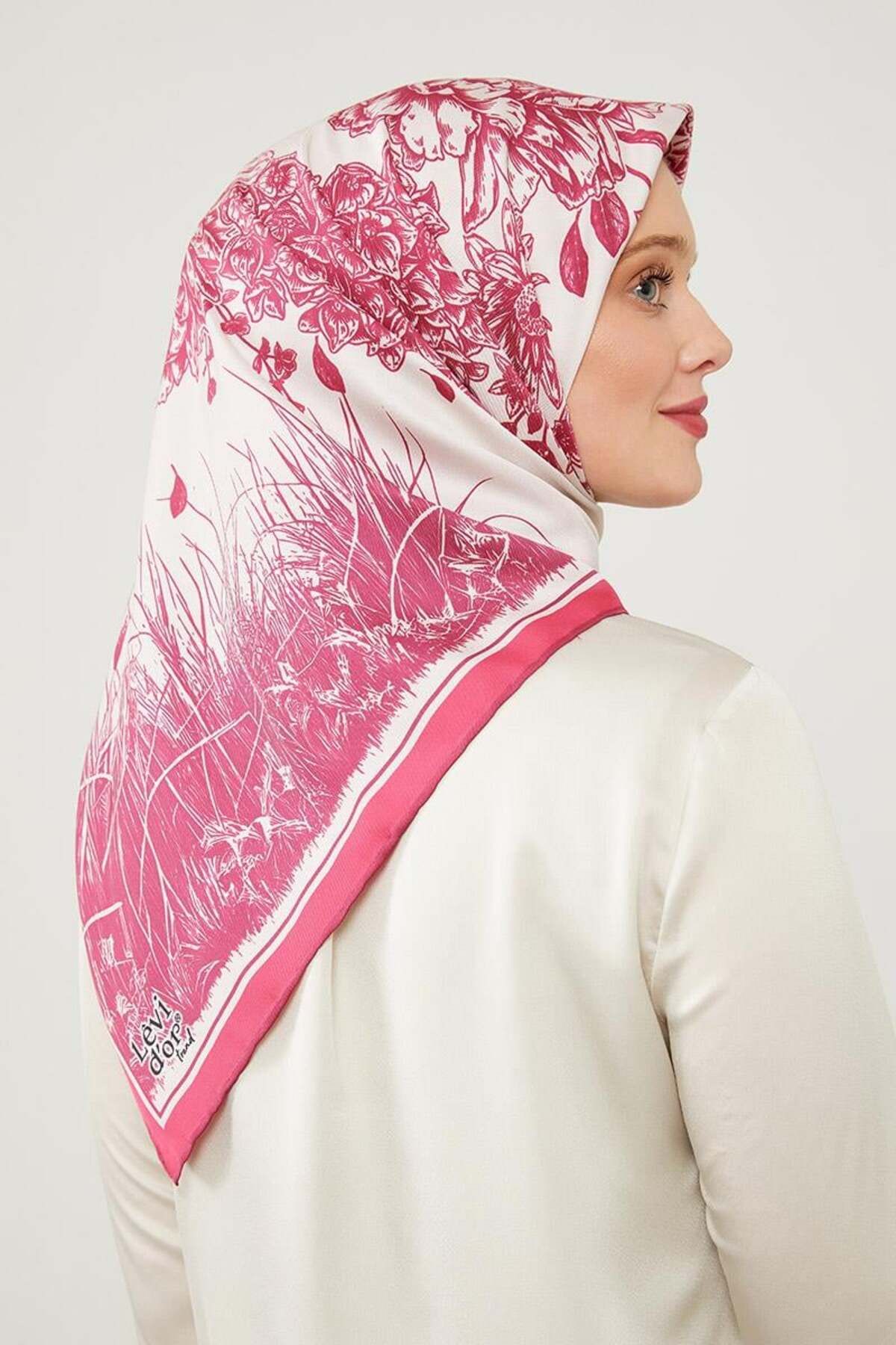 روسری صورتی Twill Trend Fuchsia اورجینال Levidor