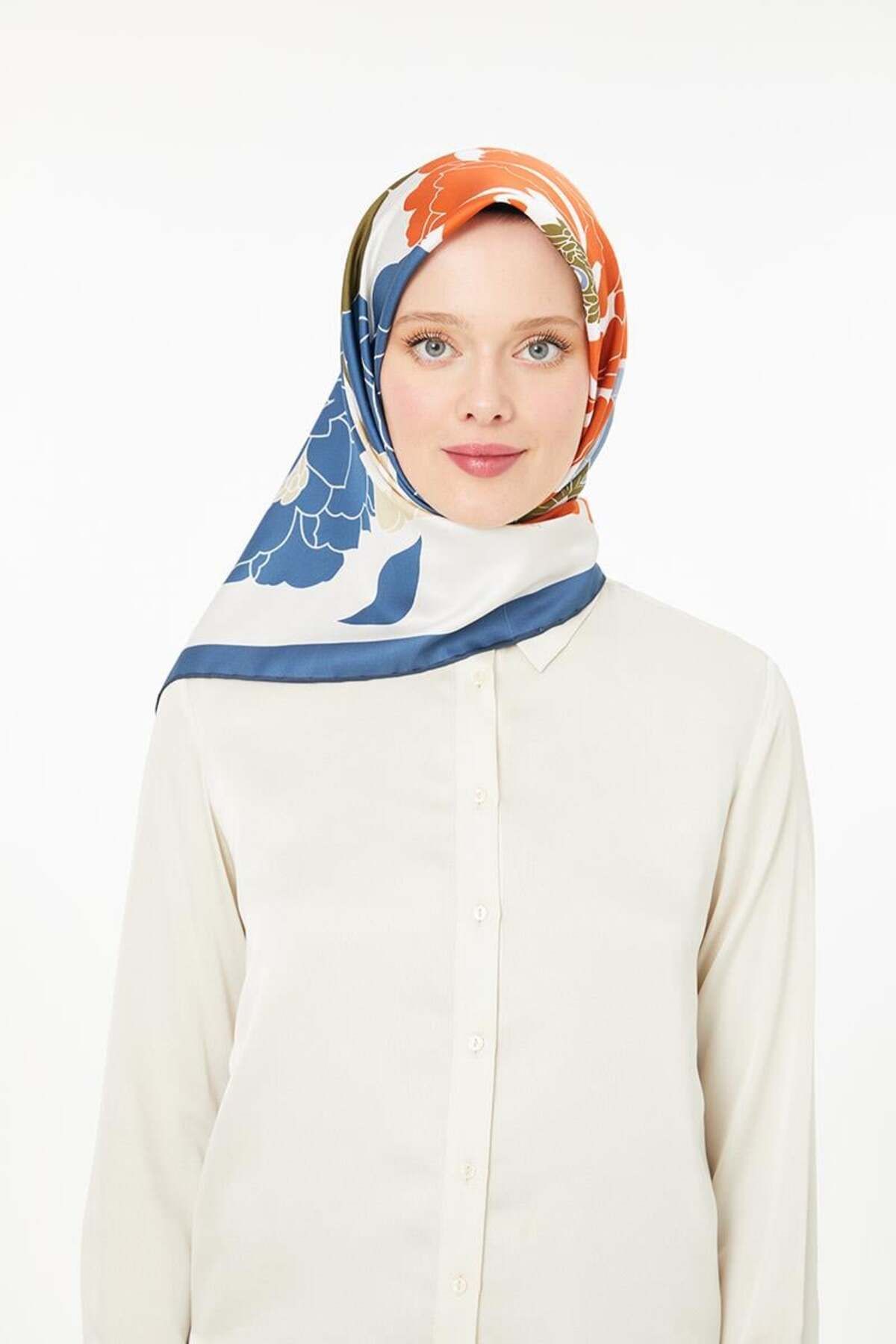 روسری آبی Twill Trend اورجینال Levidor