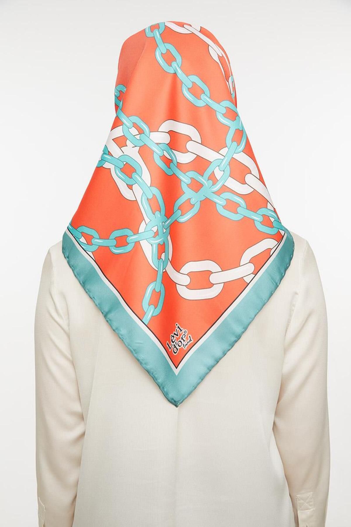 روسری آبی Twill Trend اورجینال Levidor