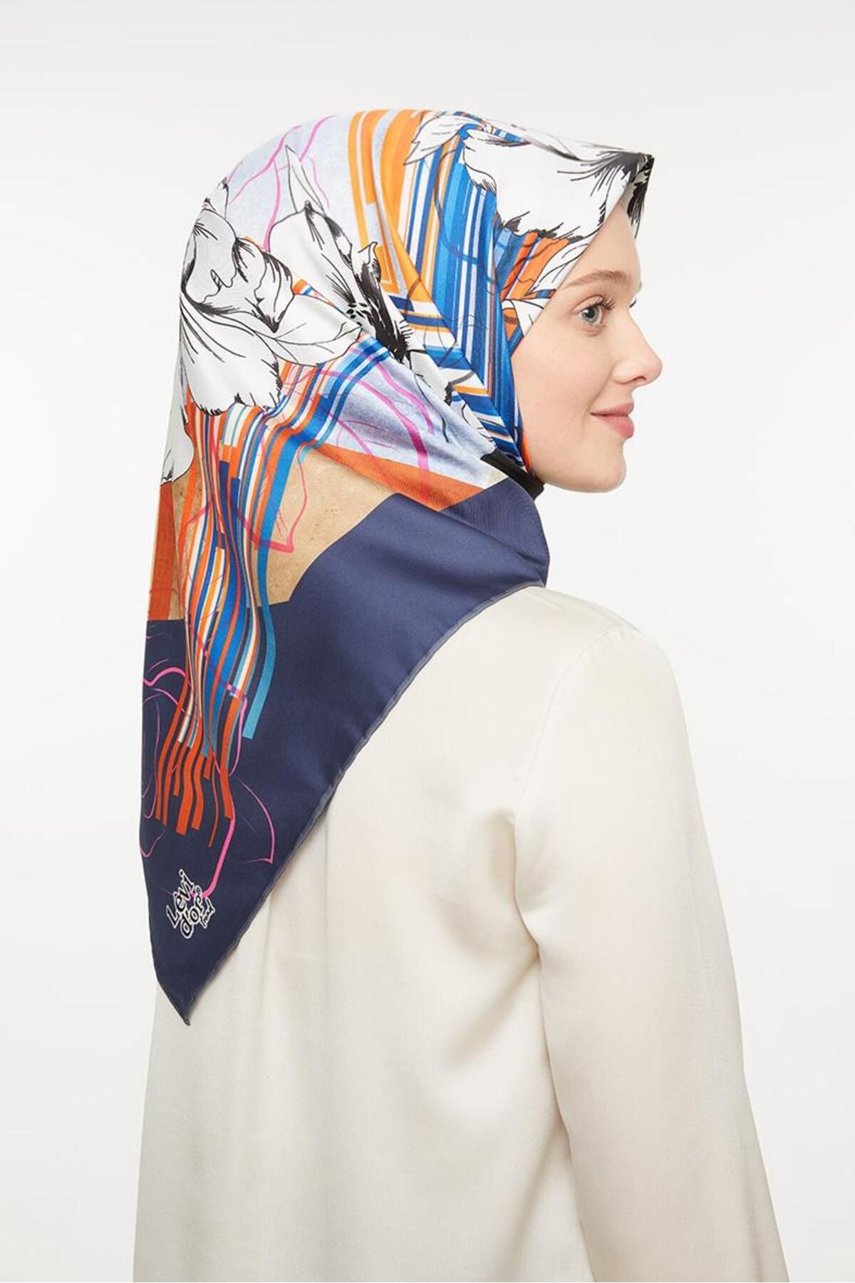 روسری آبی Twill Trend Blue Navy Levidor