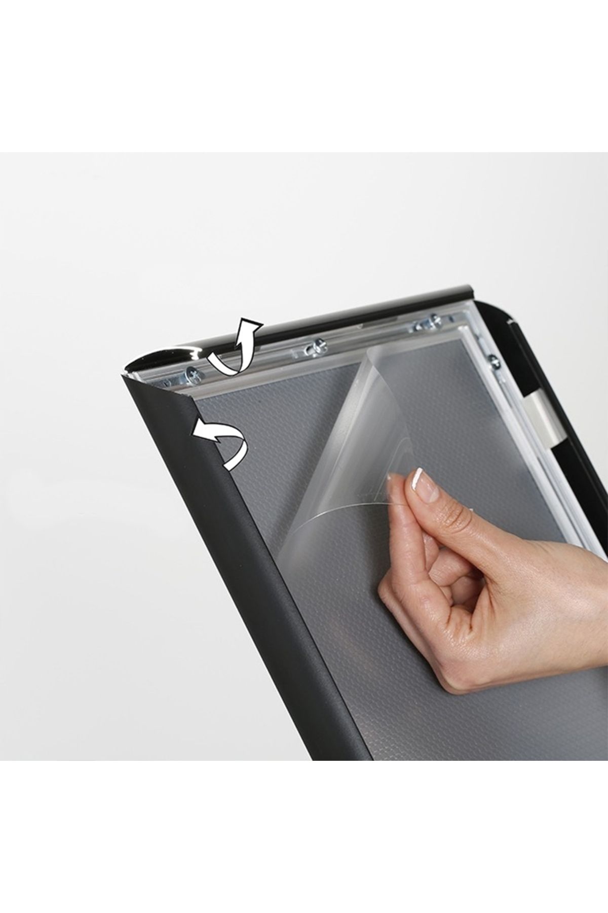 ÖzgürceSeç-A4 (21x30) Telescopic Stand Single Sided Menu Information Direction Board (Black) 3