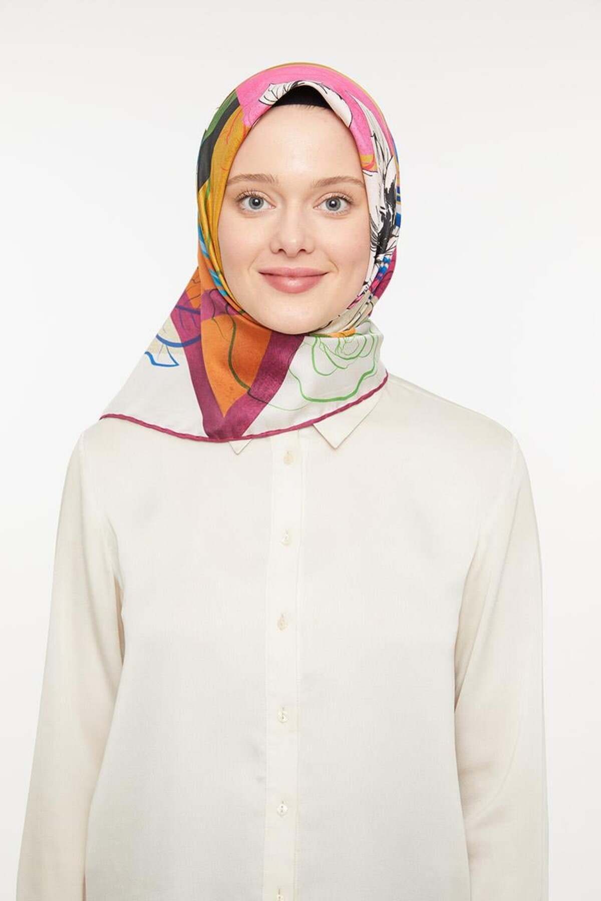روسری صورتی Twill Trend Fuchsia اورجینال Levidor