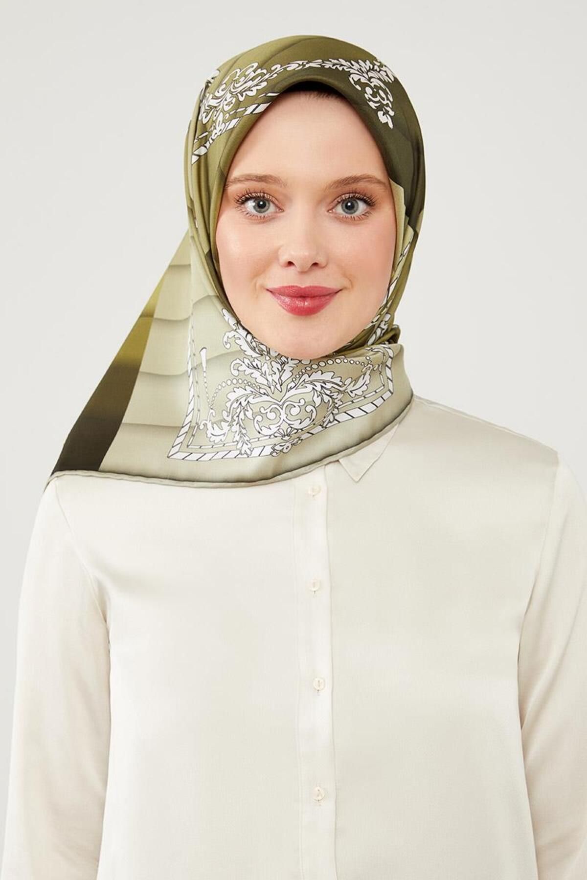روسری سبز Twill Trend اورجینال Levidor