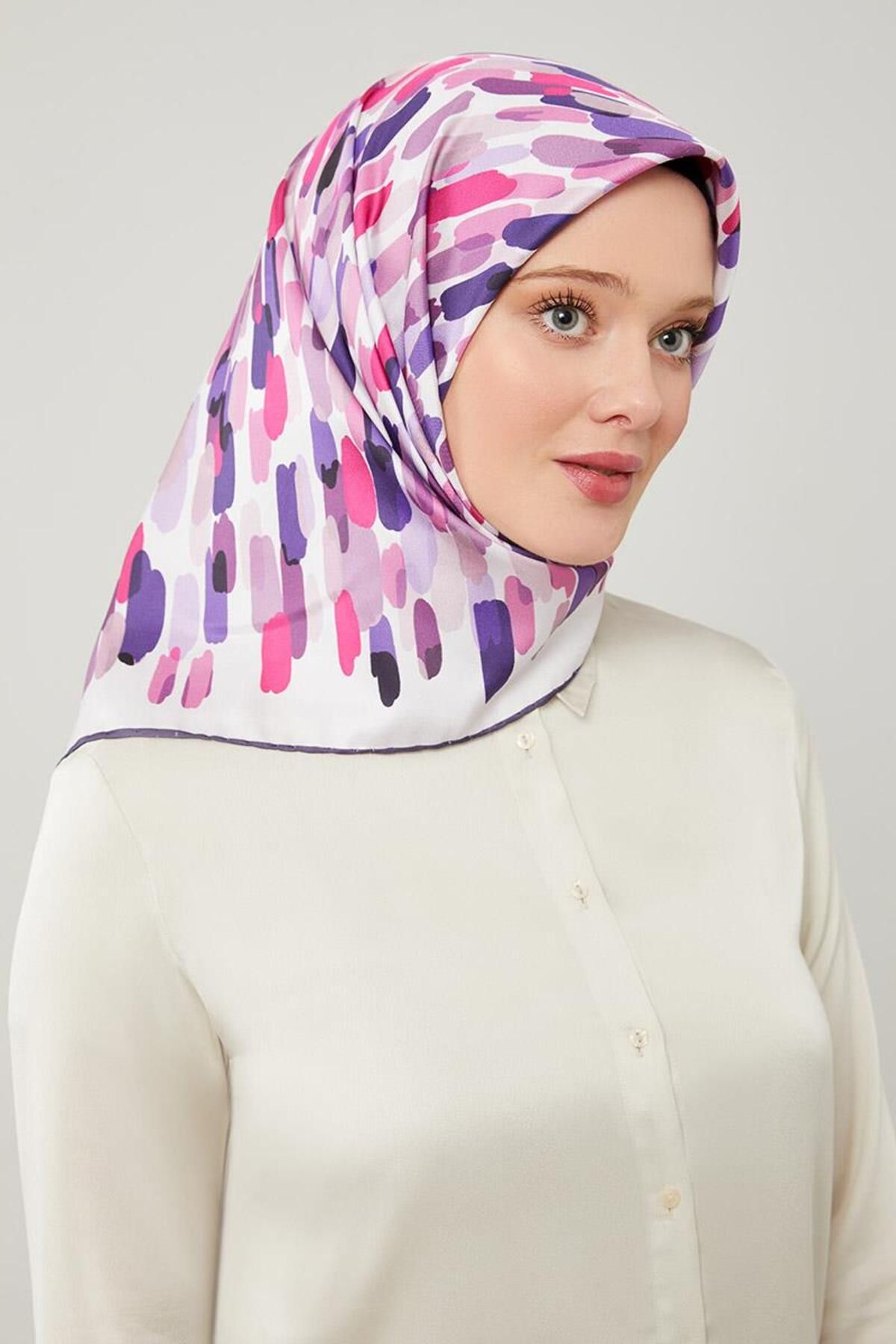 روسری صورتی Twil Trend الگوی قلم مو Fuchsia Levidor