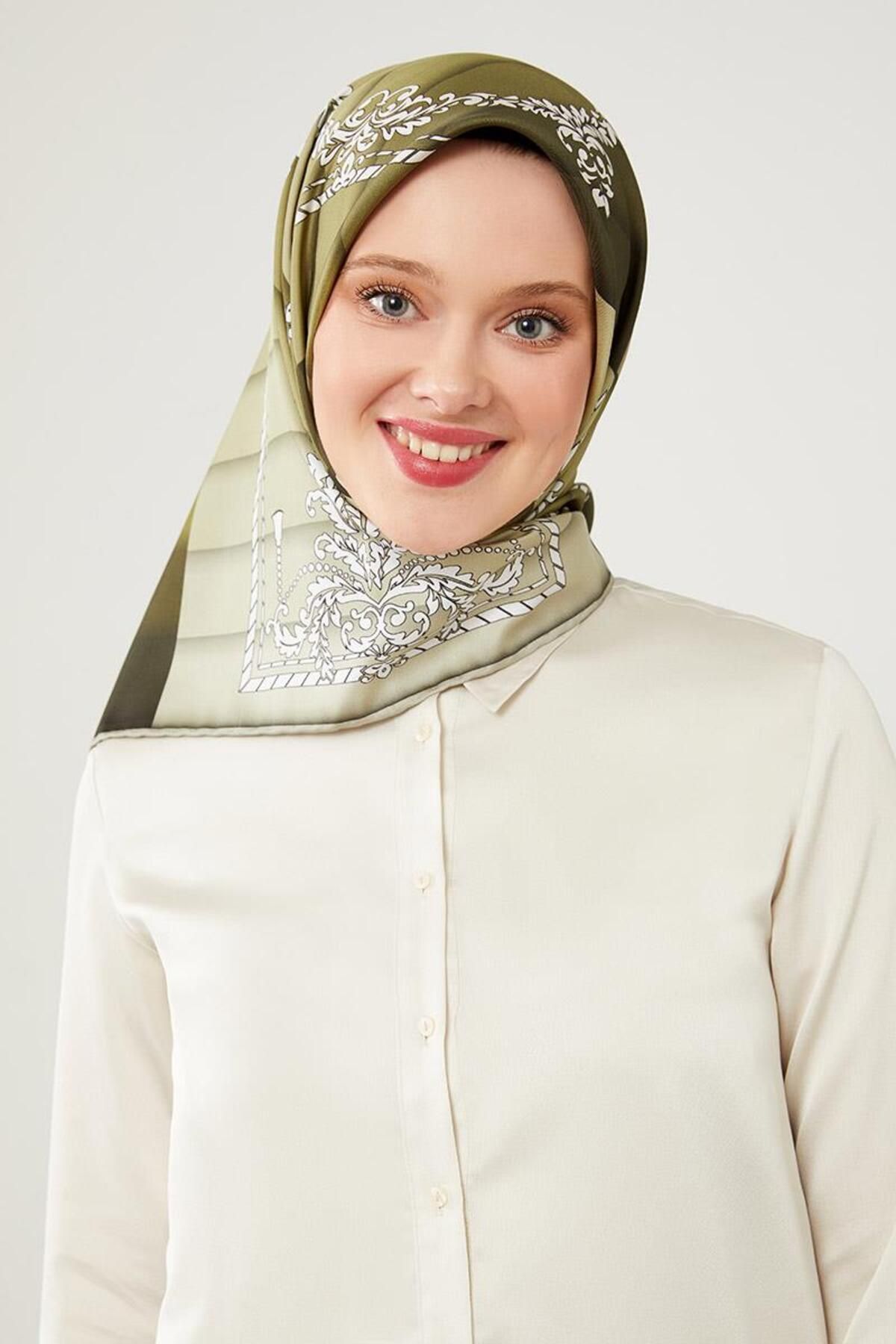 روسری سبز Twill Trend اورجینال Levidor