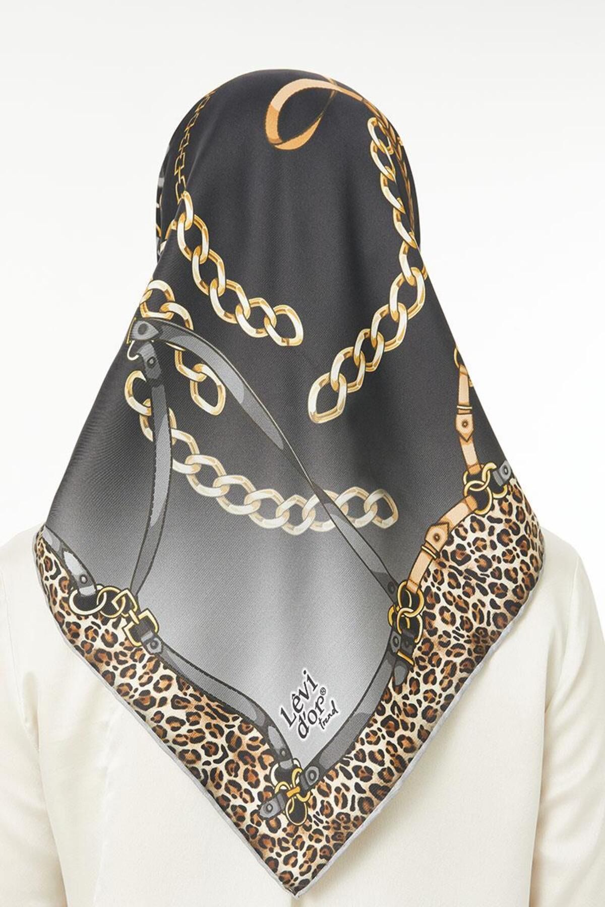 روسری خاکستری Twill Trend Grey اورجینال Levidor