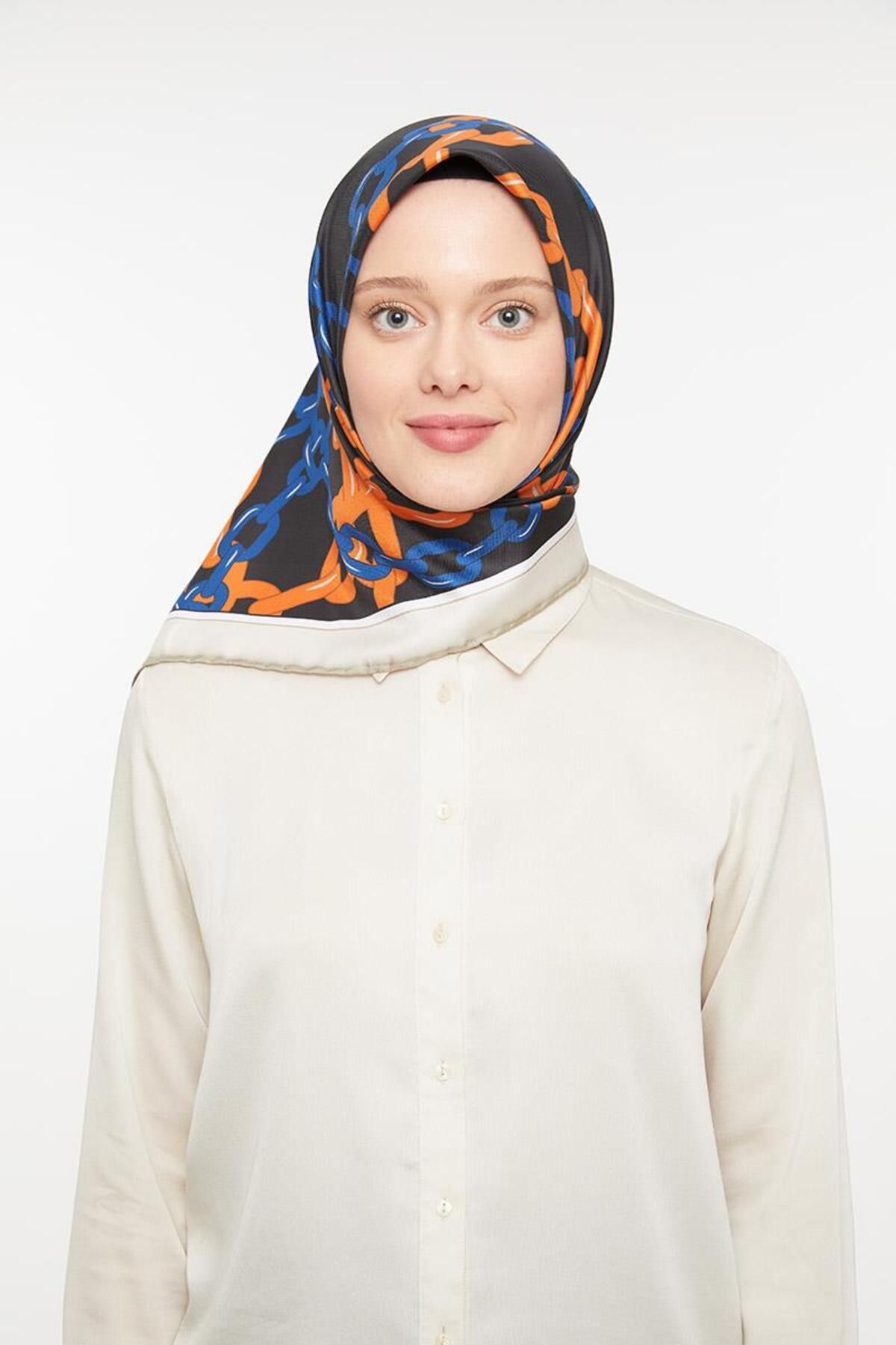روسری نارنجی Twill Trend اورجینال Levidor