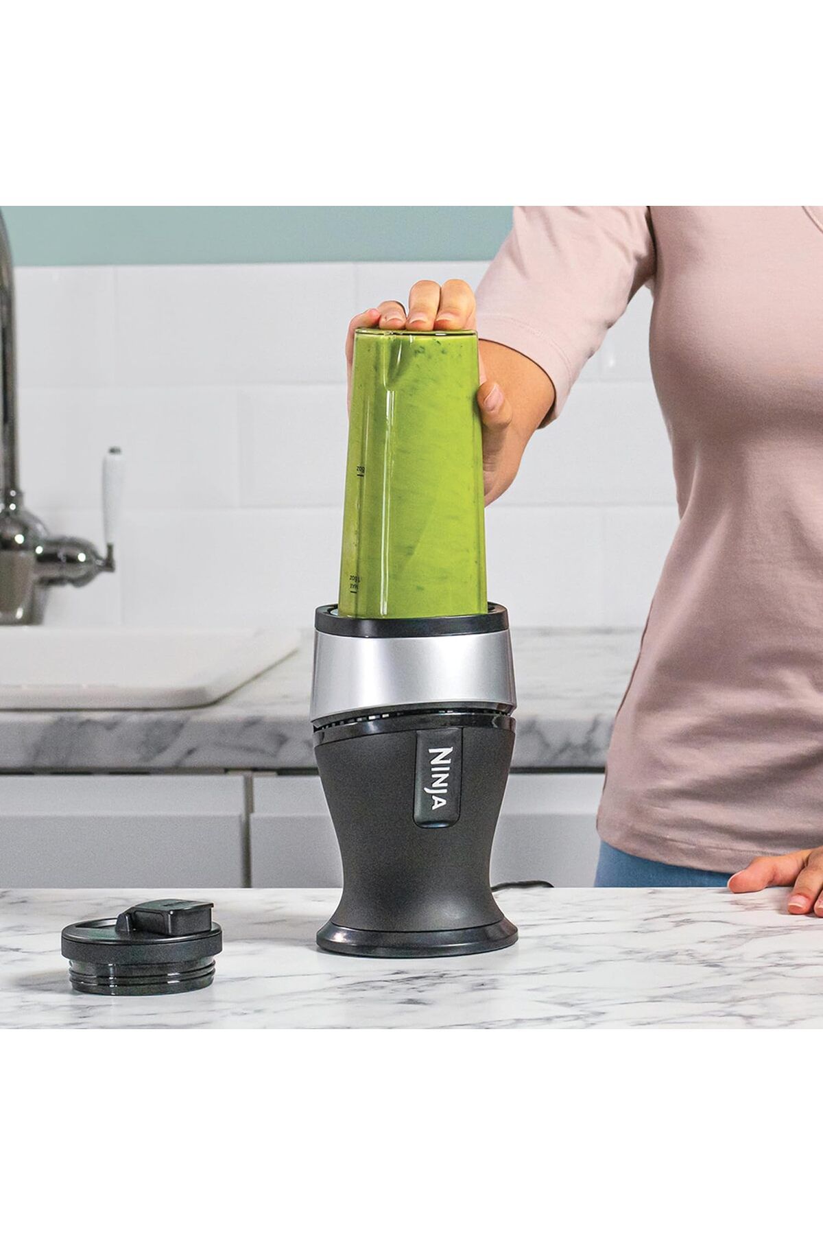NINJA-700W Slim Blender and Smoothie Maker, 2x 470ml Cups with Lid - Powerful Personal Blender 5