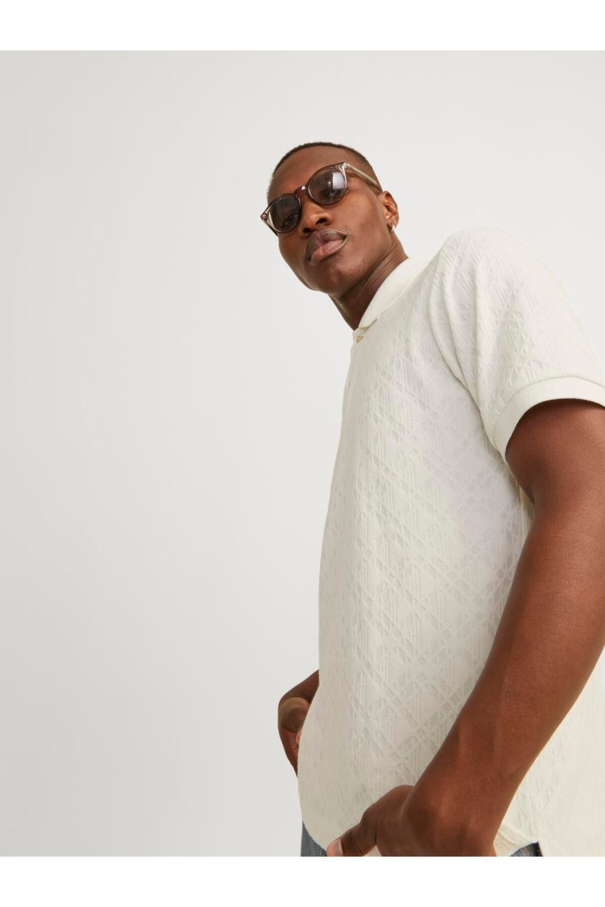 تی شرت سفید مردانه اورجینال Jack Jones Jack & Jones