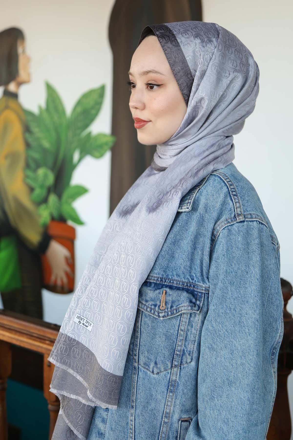 Hint İpek-Monogram Shawl MONOV08-04 4